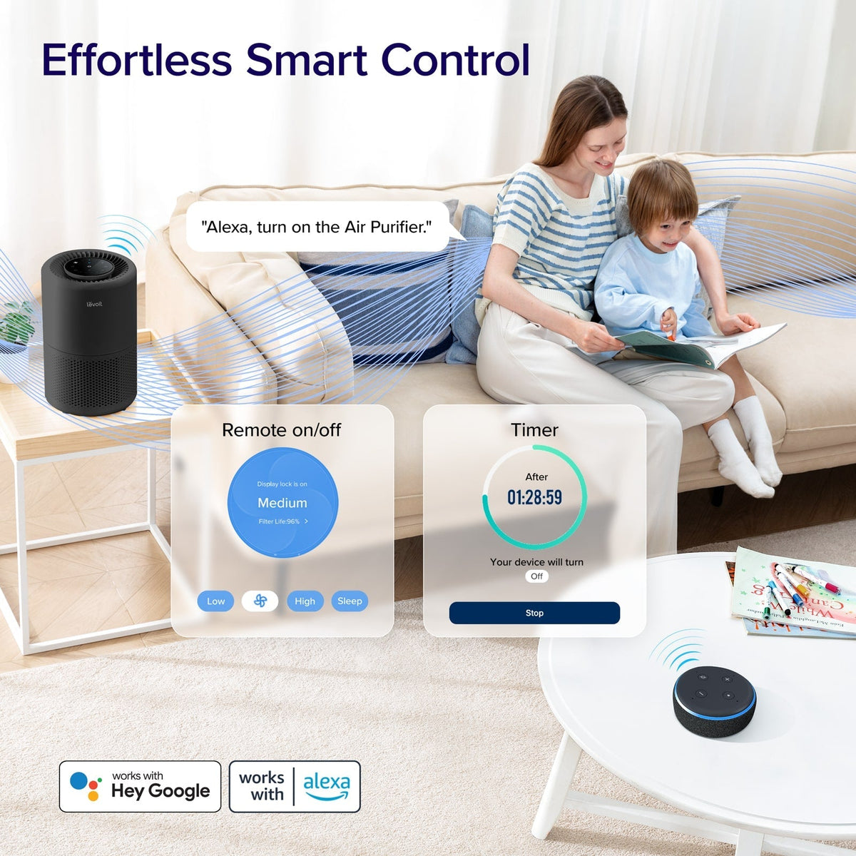Levoit Core® 200S-P Black Smart Air Purifier - image 7